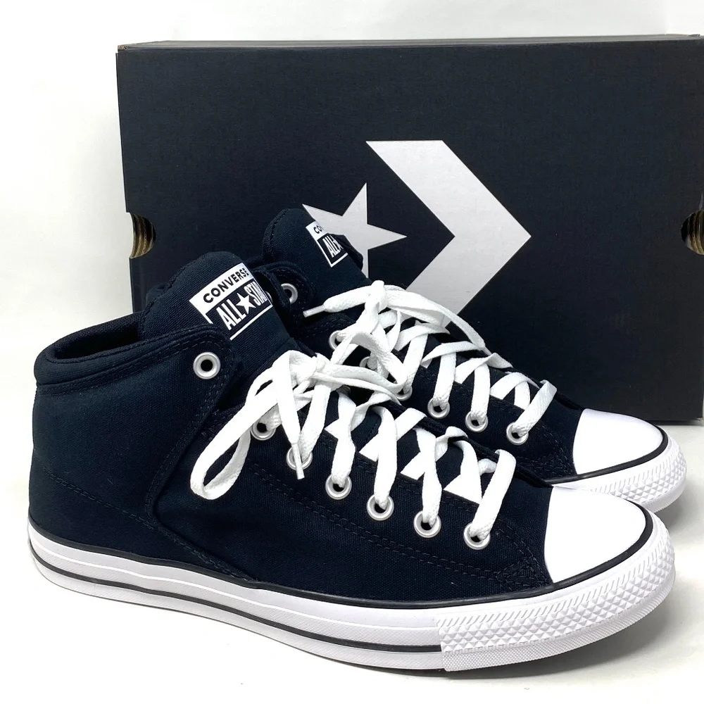 Converse Ctas High Street White Black Shoe For Men Canvas Casual Mid Top 151041F